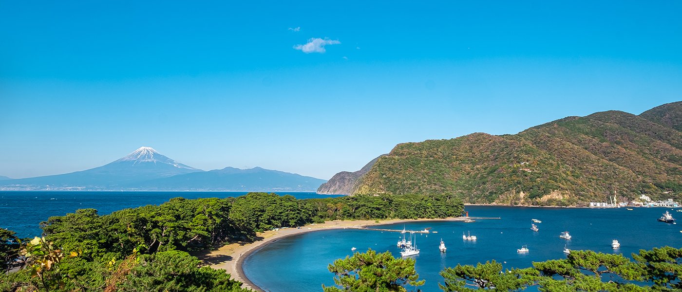 富士山を望む海岸